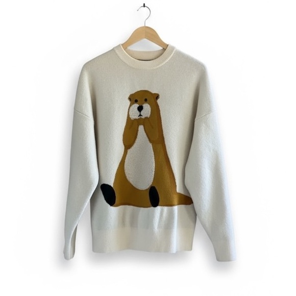 URBAN REVIVO ANIMAL EMBOSSED KNITTED Sweater - Picture 2 of 11